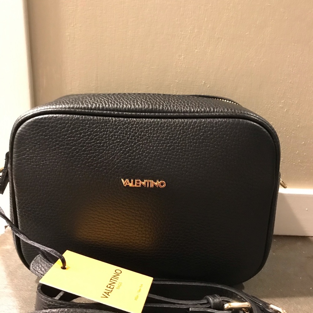 Valentino black double zipper pocketbook